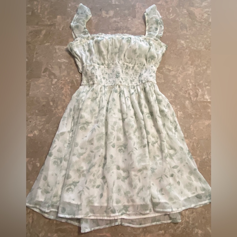Hollister Light Green Floral Dress
